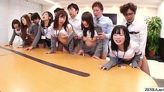 Sexy Japanese secretaries get fucked by their bosses